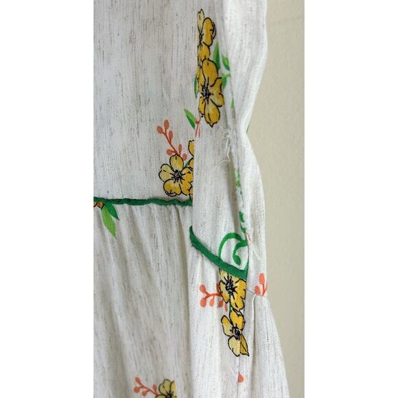 Anthropologie Fig & Flower Medium Linen Blend Midi Dress Floral Cottagecore - Picture 7 of 16